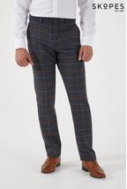 Skopes Doyle Grey Tweed Tailored Wool Blend Suit Trousers