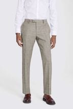 MOSS Nude Tailored Fit Neutral Check Suit: Trousers