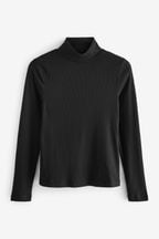 Long Sleeve Ribbed Roll Neck Top
