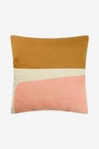 Jasper Conran London Pink/Yellow Colourblock Embroidered Feather Filled Cushion