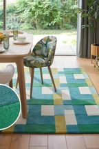 Green/Teal Blue Frida Colourblock Rug