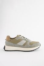 Khaki Green Suede Trainers