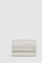 Reiss White Dulcie Pearl Effect Clutch Bag