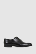 Reiss Black Hertford Leather Oxford Shoes