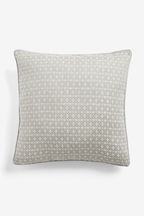 Grey 50 x 50cm Mini Geometric Embroidered Cushion