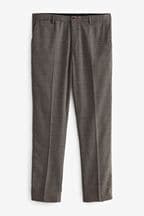 Brown Slim Textured Trousers