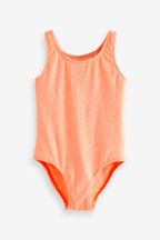 Orange Shell Textured Swimsuit (3-16yrs)