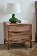 Jasper Conran London Brown 2 Drawer Belgrave Walnut 2 Drawer Bedside