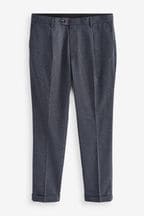 Navy Blue Puppytooth Relaxed Tapered Puppytooth Heritage Trousers