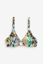 Myleene Klass Green Snake Print Non-Padded Underwired Bikini Top
