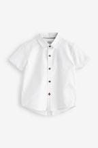 White Short Sleeve Trimmed Oxford Shirt (3mths-7yrs)