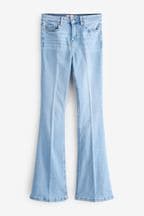 Bleach Wash Stretch Flare Jeans