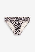Zebra Shirred High Leg Bikini Bottoms