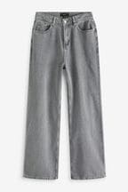 Grey Tencel™ Wide Leg Jeans