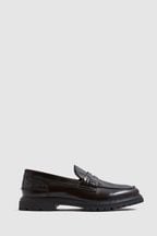 Reiss Bordeaux Cambridge Casual Leather Loafers