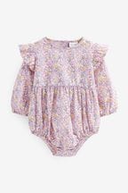 Pink Floral Woven Baby Bodysuit