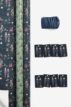 Set of 2 Nutcracker Christmas Wrapping Paper and Accessories