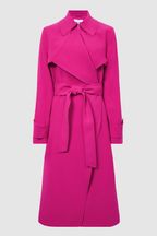 Reiss Pink Eden Belted Trench Coat