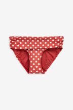 Terracotta Spot Roll Top Roll Top Bikini Bottoms