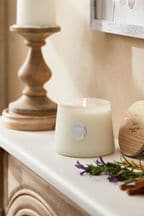 White Country Luxe Spa Retreat Lavender and Geranium Single Wick Scented Candle