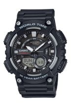 Casio 'Collection' Black Plastic/Resin Quartz Chronograph Watch