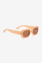 Orange Polarized Rectangle Sunglasses