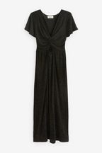 Black Cutout Sparkle Midi Dress
