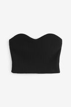 Black Bandeau Knit Top