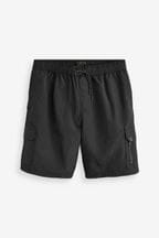 Black Cargo Swim Shorts