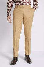 MOSS Slim Fit Brown Flannel Trousers