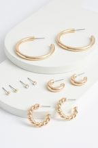 Hoop Earrings And Stud Stacker 5 Pack