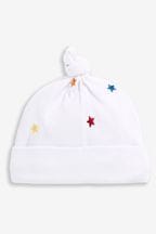 JoJo Maman Bébé White Star Embroidered Baby Hat