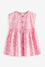 Pink Floral Button Through Summer Dress (3mths-8yrs)