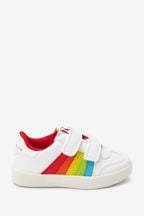 Little Bird by Jools Oliver White Younger Rainbow Stripe Trainers