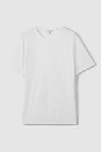 Reiss Optic White Melrose Cotton Crew Neck T-Shirt