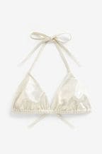 Rochelle Humes Silver Sparkle Triangle Bikini Top