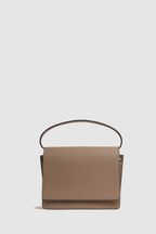 Reiss Camel Daphne Leather Concertina Cross-body Bag