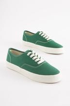 Green Canvas Low Trainers
