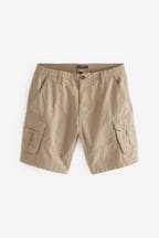 Stone Natural Cotton Cargo Shorts