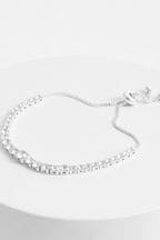 Silver Tone Graduated Sparkle Bracelet