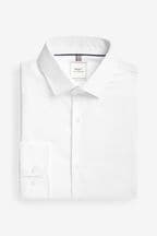White Slim Fit Easy Care Textured Shirt