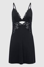 Reiss Black Lorena Lace Cami Nightdress
