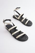 Forever Comfort® Leather Simple Flat Sandals With Ankle Strap