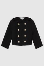 Reiss Black Esmie Senior Tweed Jacket