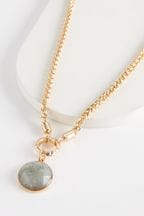 Gold Tone/Grey Chunky Chain Necklace