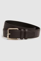 Reiss Chocolate Lucas Grained Leather Belt