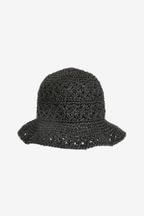 Black Crochet Bucket Hat