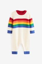 Little Bird by Jools Oliver Multi Baby Rainbow Stripe Knitted Rompersuit
