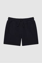 Reiss Navy Robin Slim Fit Textured Drawstring Shorts