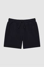 Reiss Navy Robin Senior Slim Fit Textured Drawstring Shorts